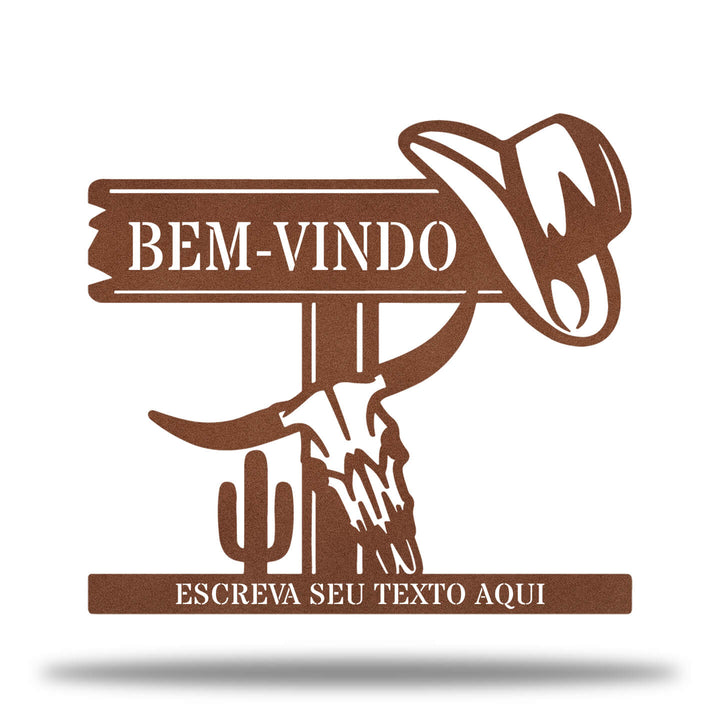 Placa Boas-Vindas Cowboy