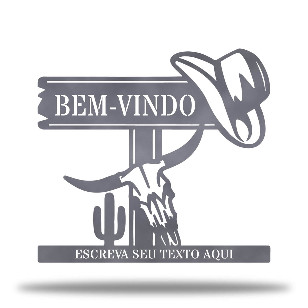 Placa Boas-Vindas Cowboy