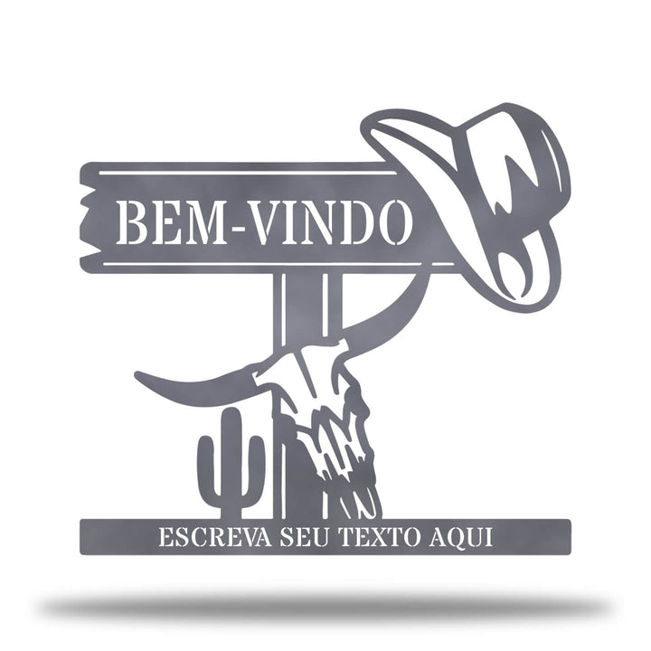 Placa Boas-Vindas Cowboy
