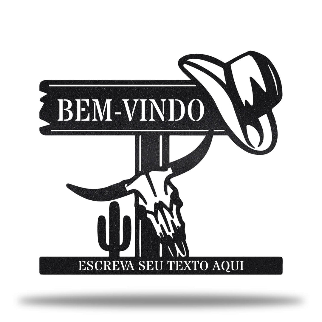 Placa Boas-Vindas Cowboy