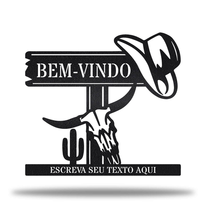 Placa Boas-Vindas Cowboy