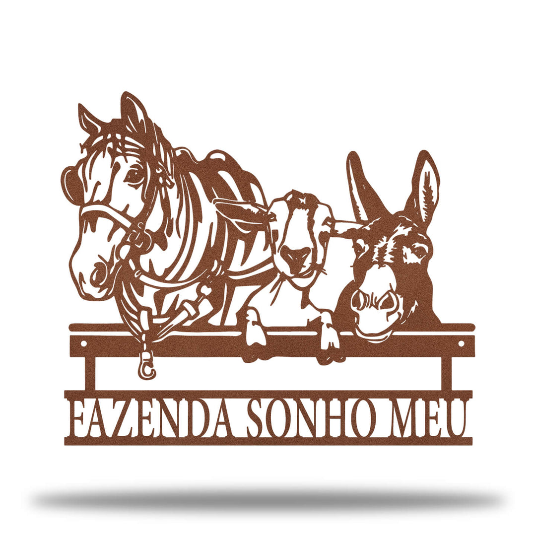 Placa Cavalo, Cabra e Jumento
