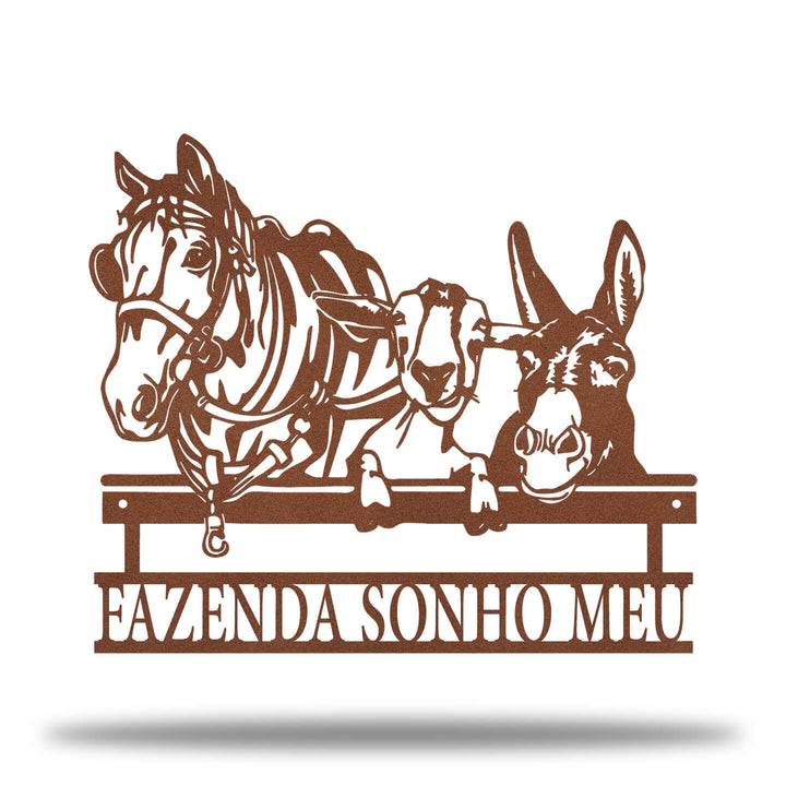Placa Cavalo, Cabra e Jumento