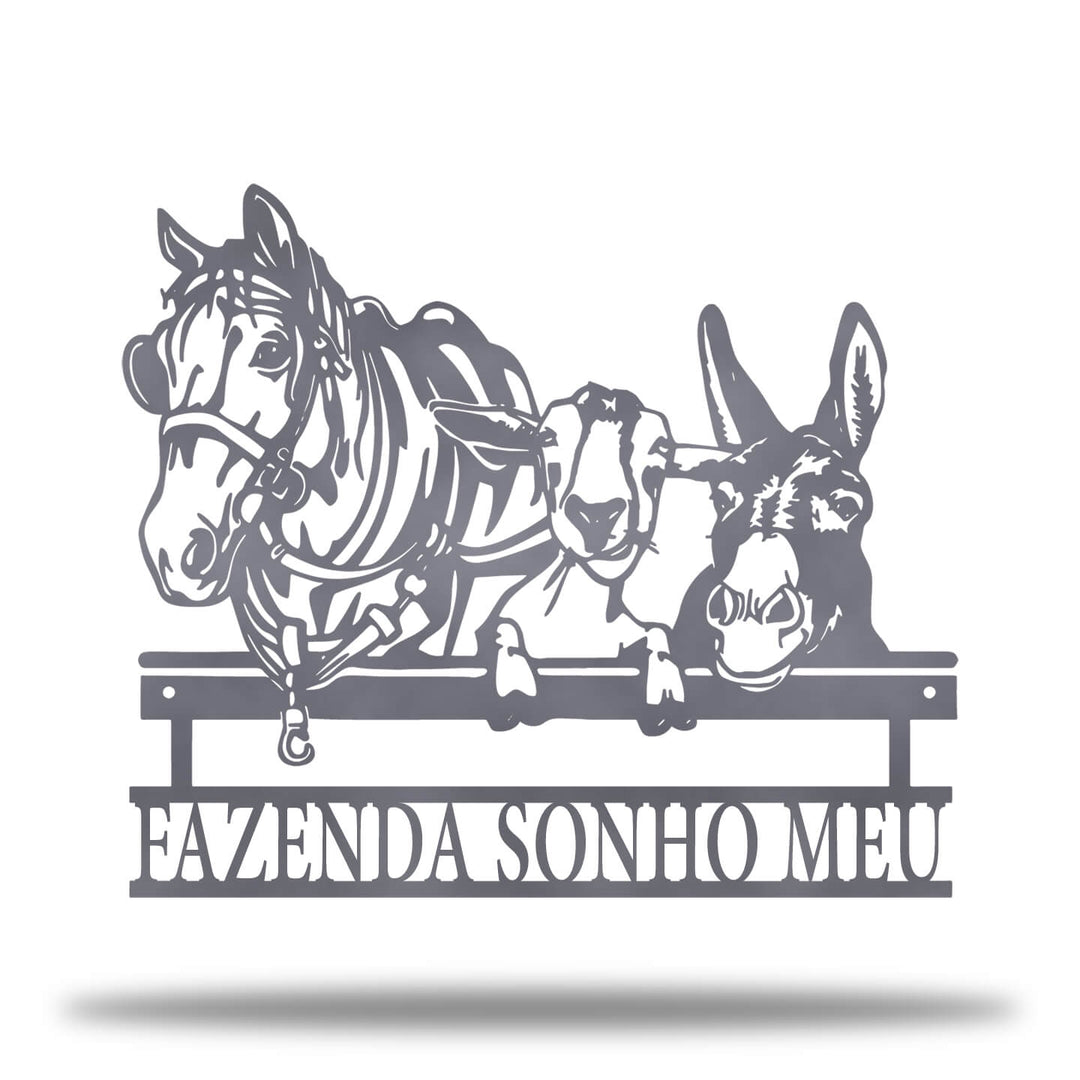 Placa Cavalo, Cabra e Jumento