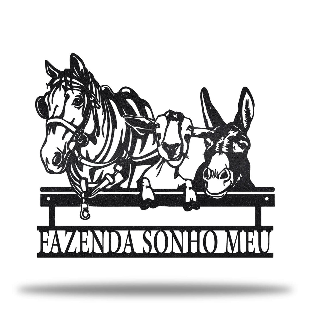 Placa Cavalo, Cabra e Jumento