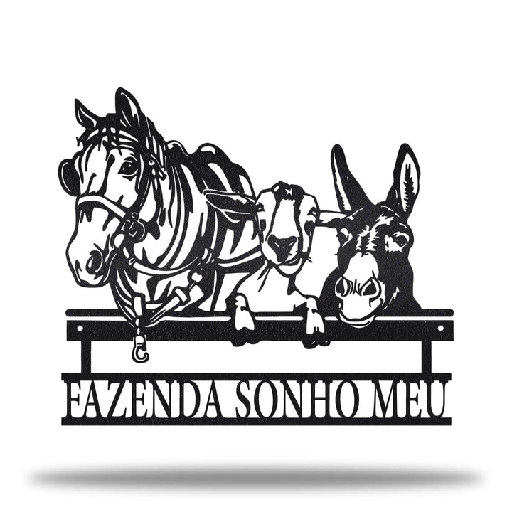 Placa Cavalo, Cabra e Jumento