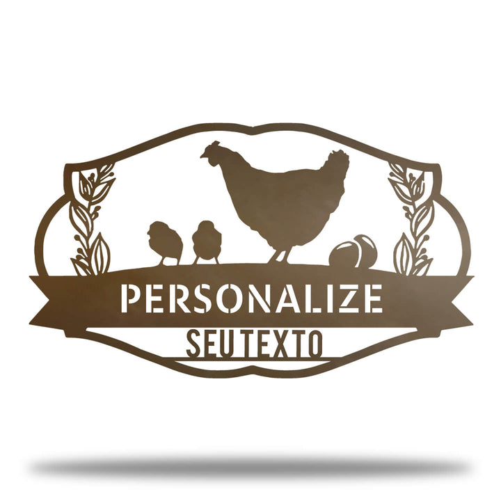 Placa Galinha e Pintinhos