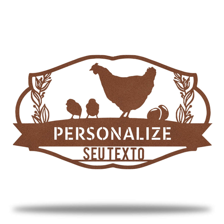 Placa Galinha e Pintinhos