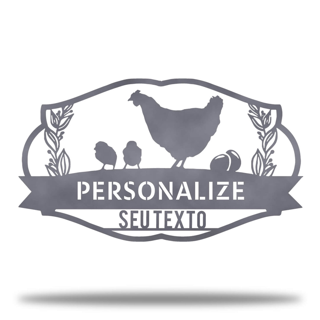 Placa Galinha e Pintinhos