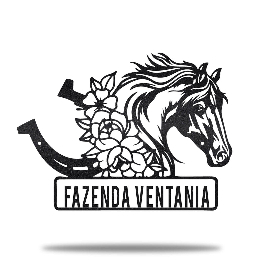 Placa Cavalo Floral
