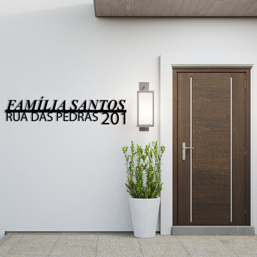 Placa de Metal Entrada da Casa