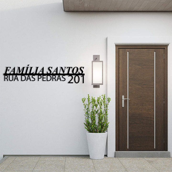 Placa de Metal Entrada da Casa