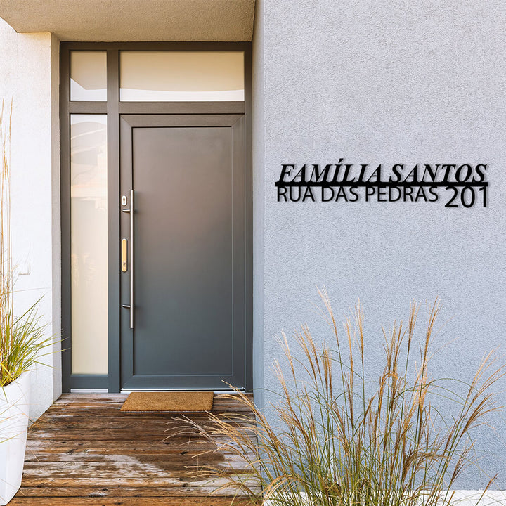 Placa de Metal Entrada da Casa