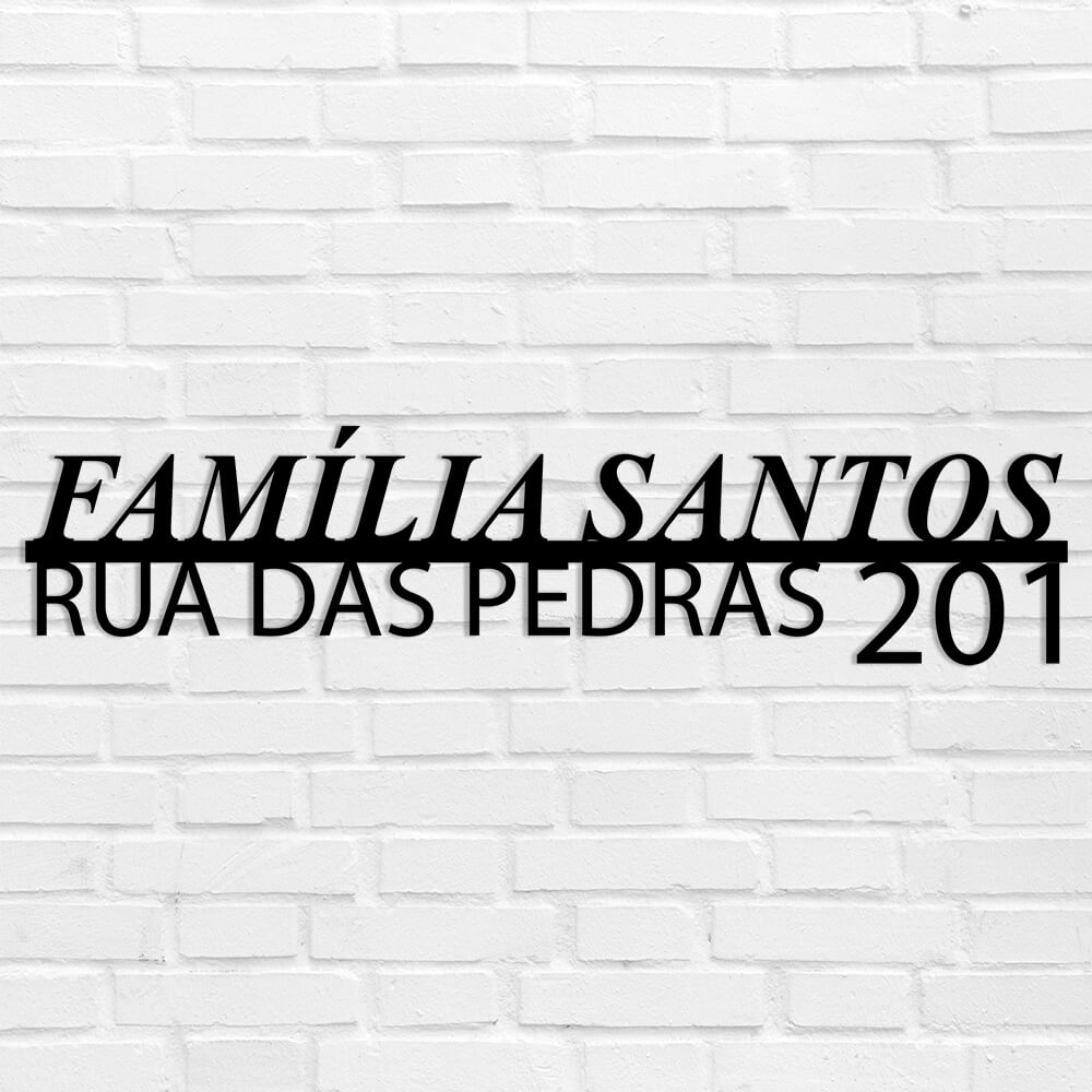 Placa de Metal Entrada da Casa