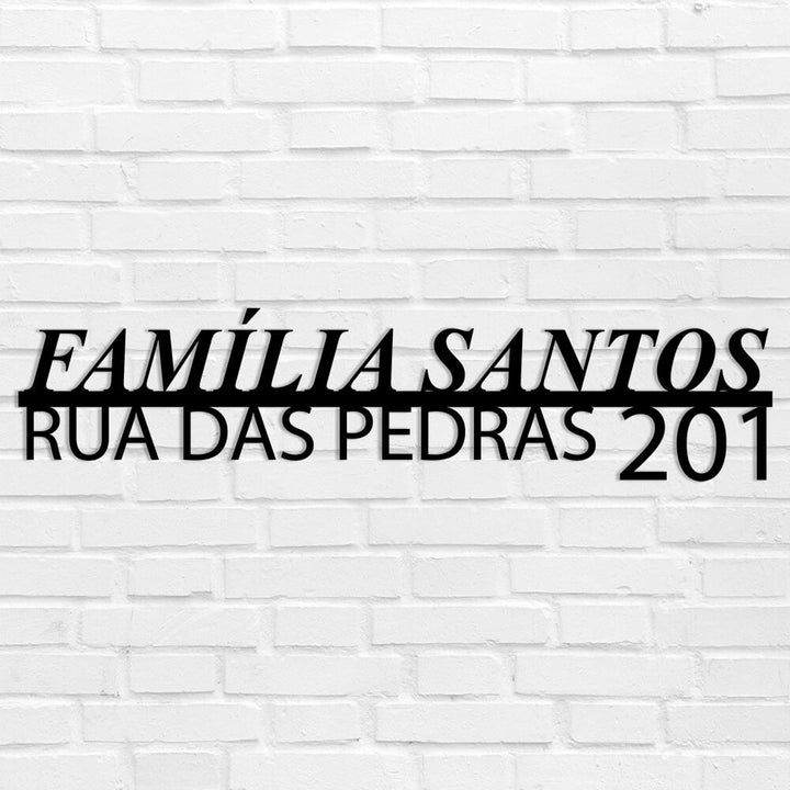 Placa de Metal Entrada da Casa