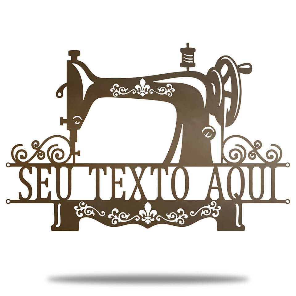 Máquina de Costura Personalizada - Placa de Metal - Presente Dia das Mães