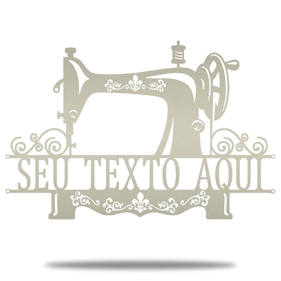 Máquina de Costura Personalizada - Placa de Metal - Presente Dia das Mães