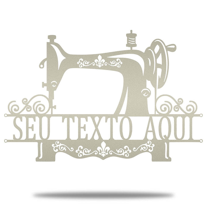 Máquina de Costura Personalizada - Placa de Metal - Presente Dia das Mães
