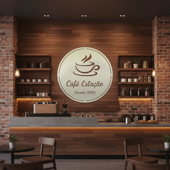 Placa Metal Café