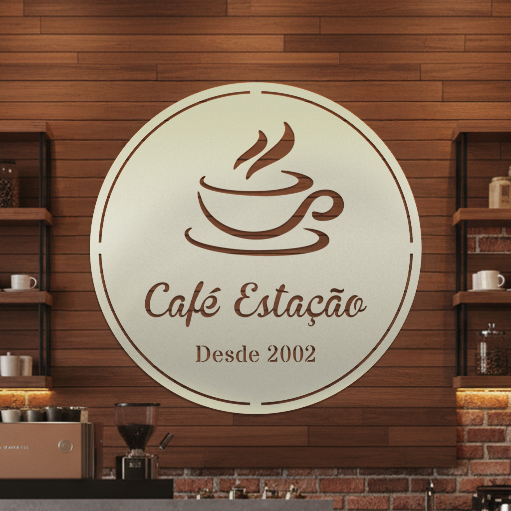 Placa Metal Café