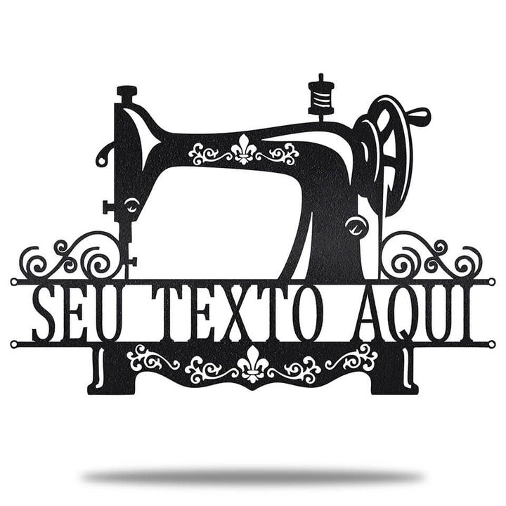 Máquina de Costura Personalizada - Placa de Metal - Presente Dia das Mães