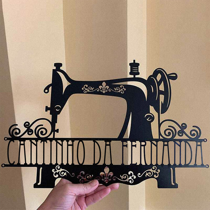 Máquina de Costura Personalizada - Placa de Metal - Presente Dia das Mães