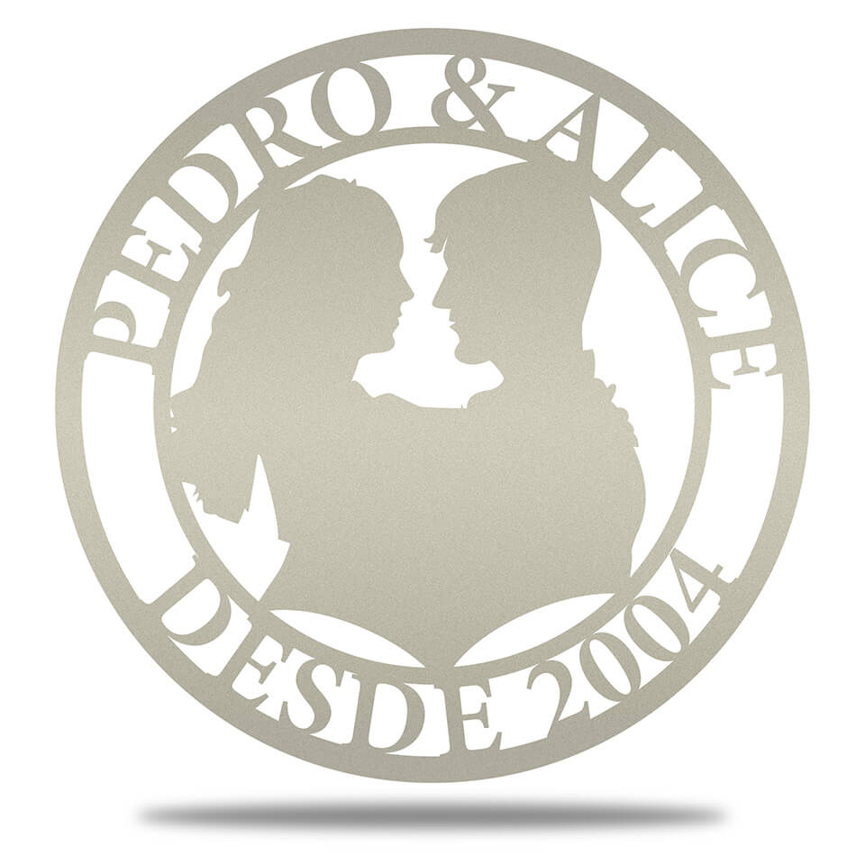 Retrato de Amor em Metal – Sua Silhueta Personalizada