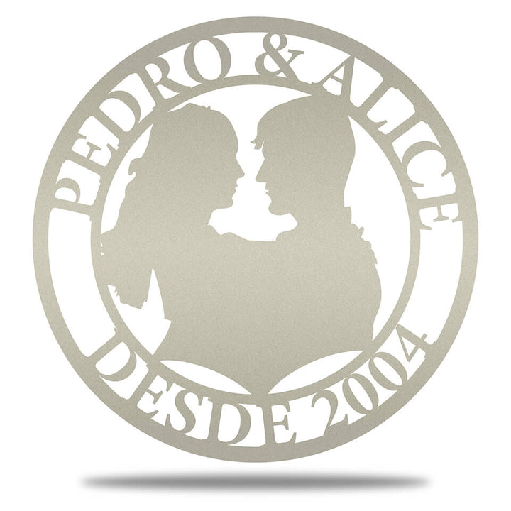Retrato de Amor em Metal – Sua Silhueta Personalizada