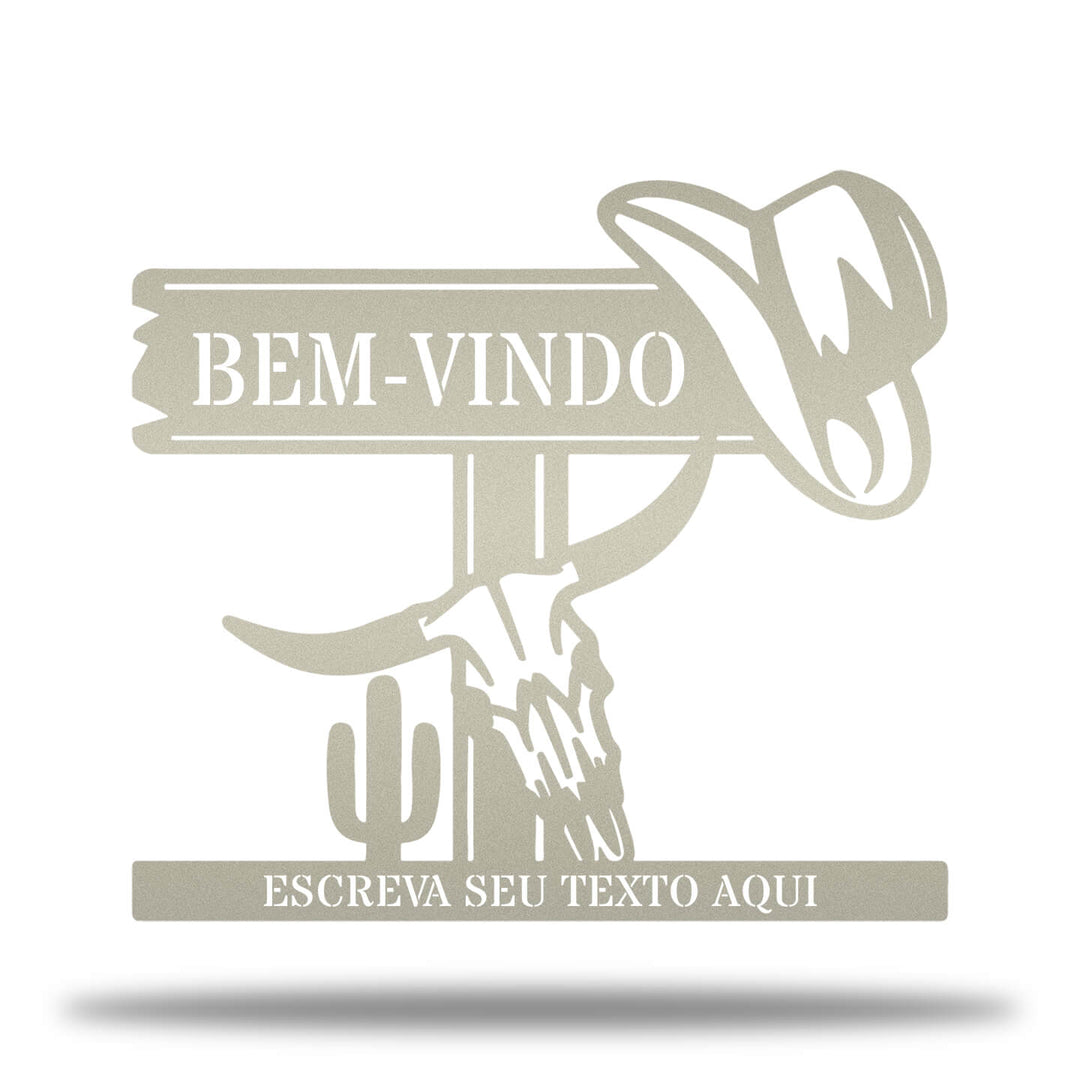 Placa Boas-Vindas Cowboy