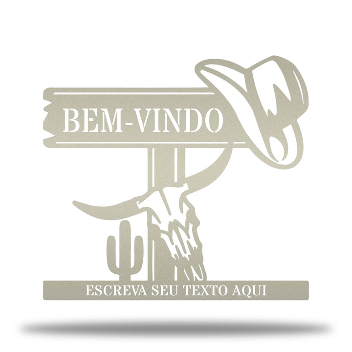 Placa Boas-Vindas Cowboy
