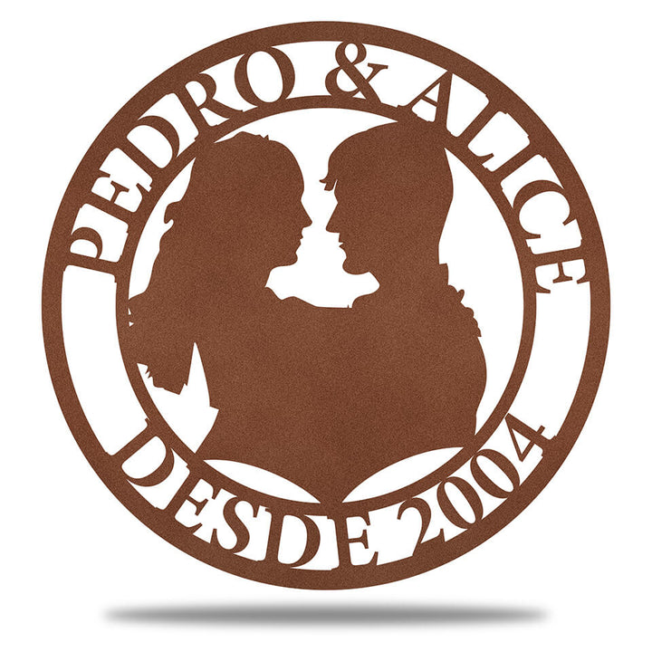 Retrato de Amor em Metal – Sua Silhueta Personalizada