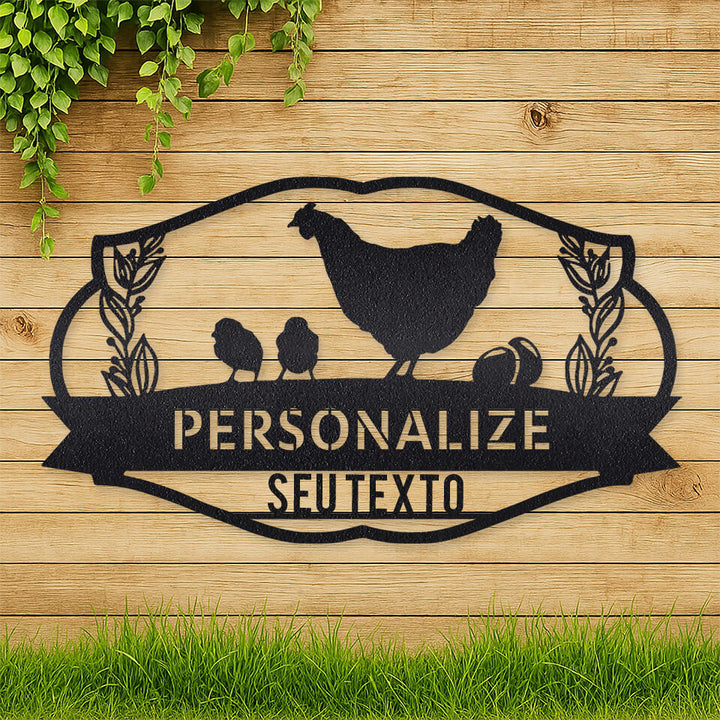 Placa Galinha e Pintinhos