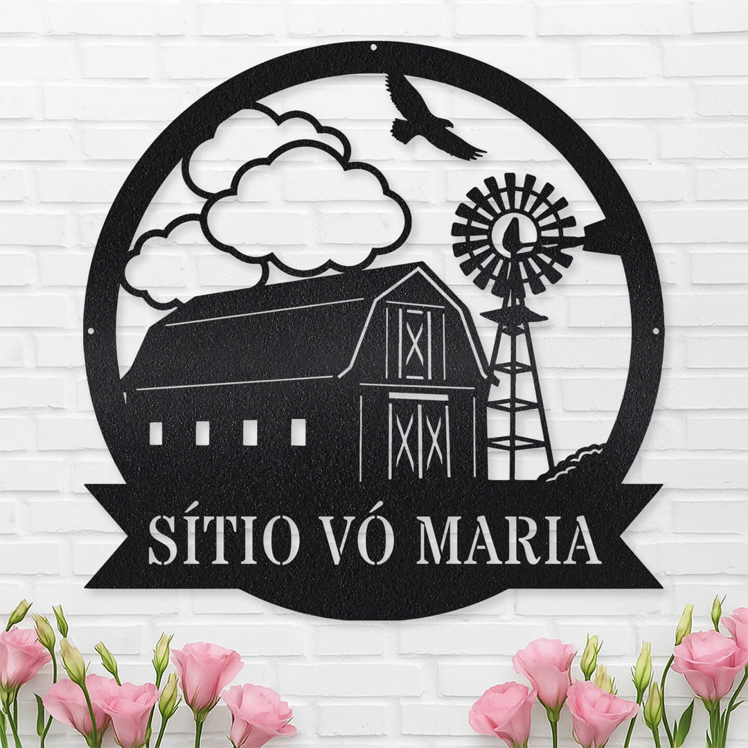 Placa Celeiro com Moinho