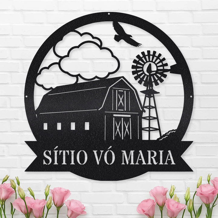 Placa Celeiro com Moinho