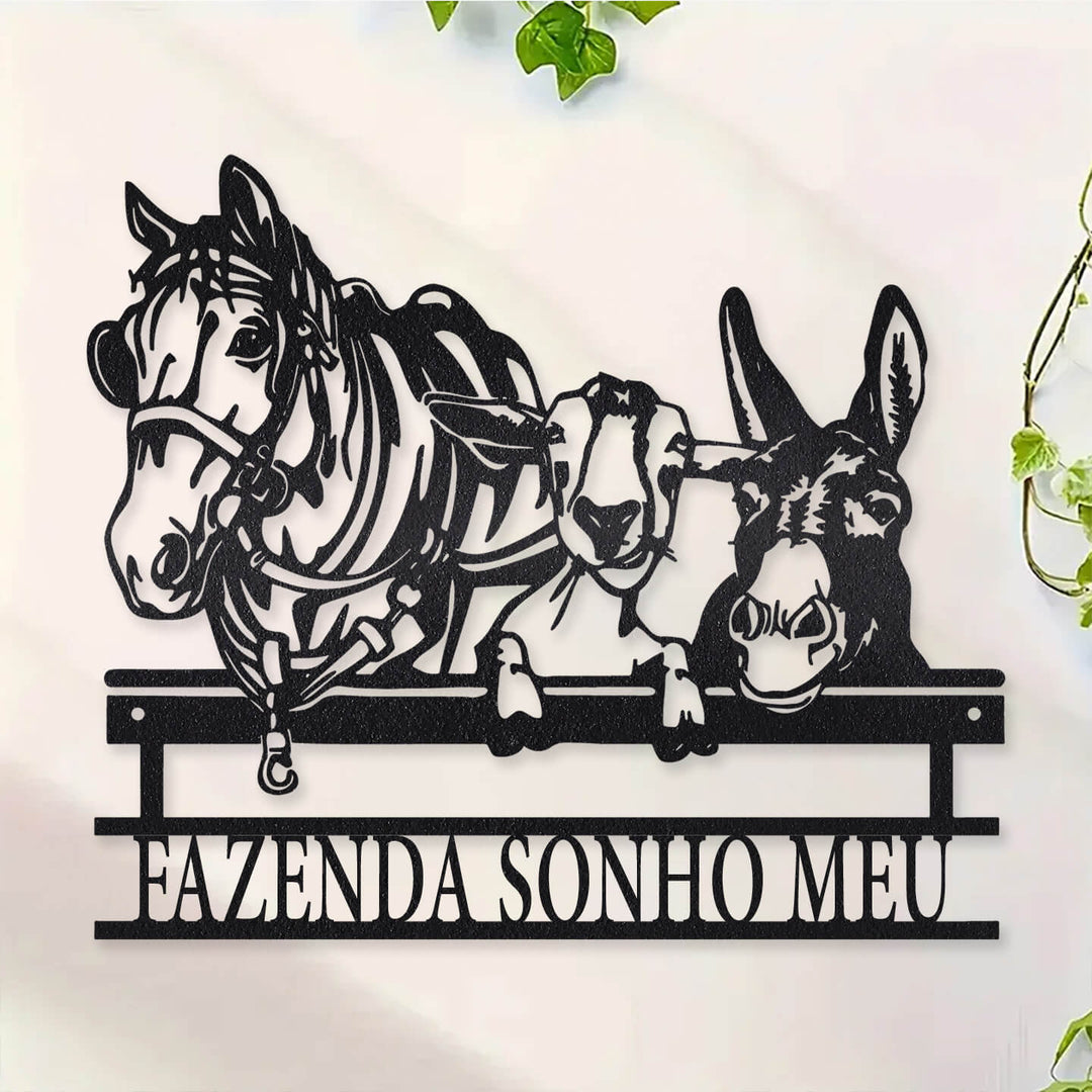 Placa Cavalo, Cabra e Jumento