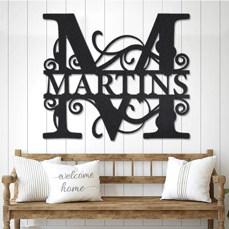 Placa Floral de Metal