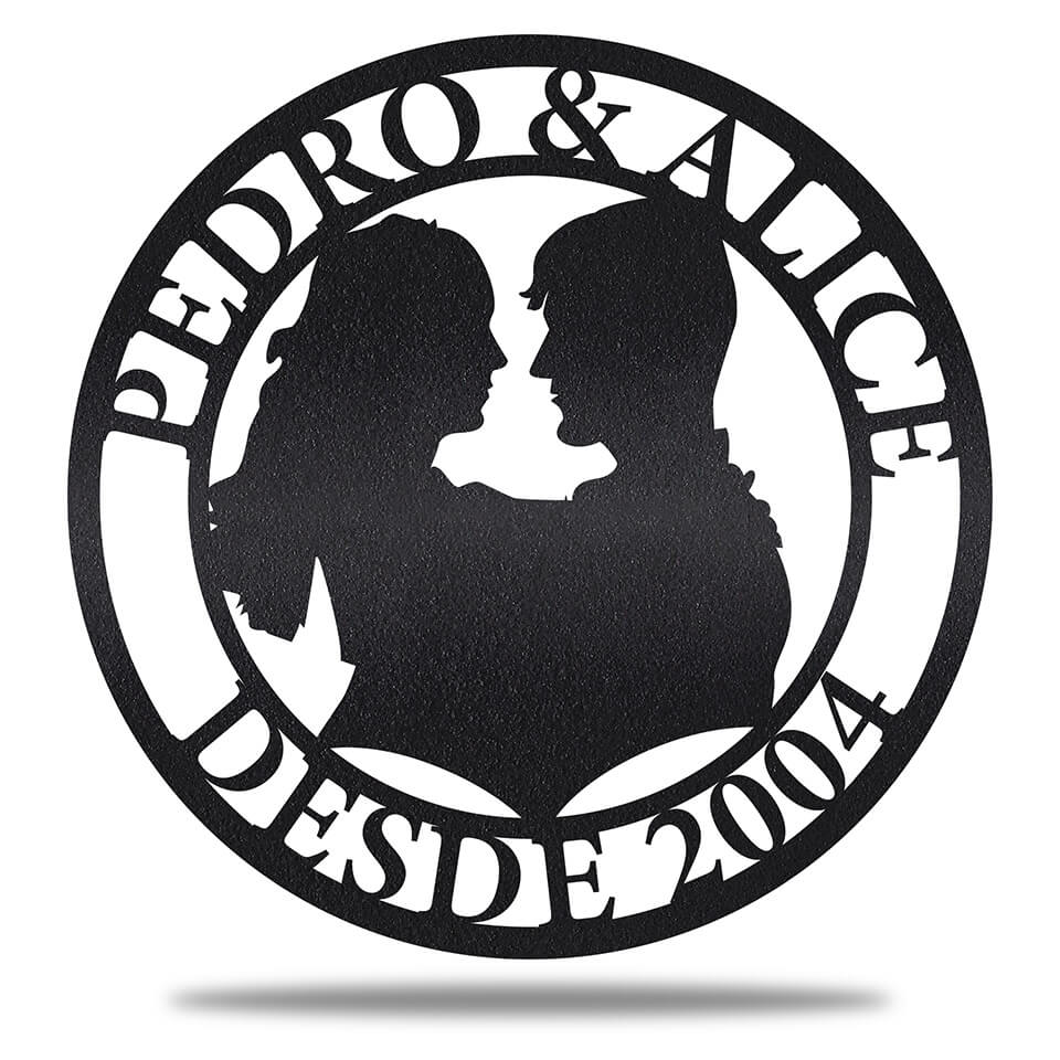 Retrato de Amor em Metal – Sua Silhueta Personalizada