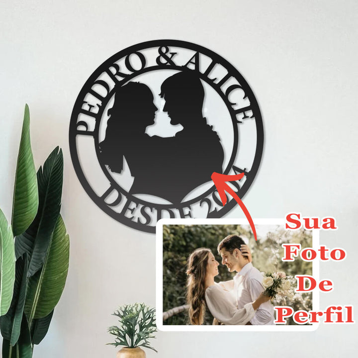 Retrato de Amor em Metal – Sua Silhueta Personalizada