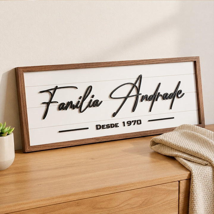 Placa Família com Moldura