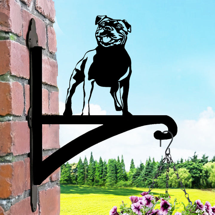 Staffordshire Bull Terrier II - Suporte de Planta em Metal