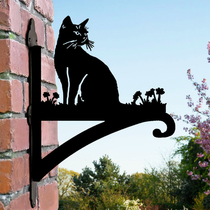 Gato Sentado - Suporte de Planta em Metal