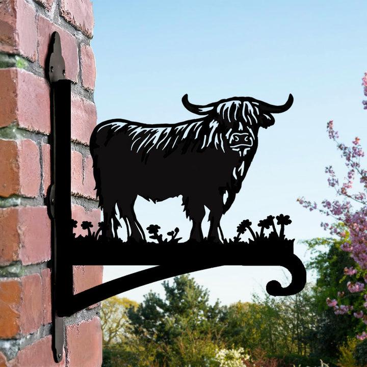 Gado Escocês - Suporte de Planta em Metal