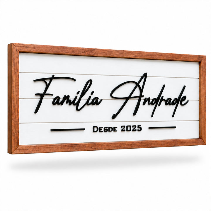 Placa Família com Moldura