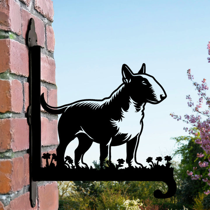 Bull Terrier Inglês - Suporte de Planta em Metal