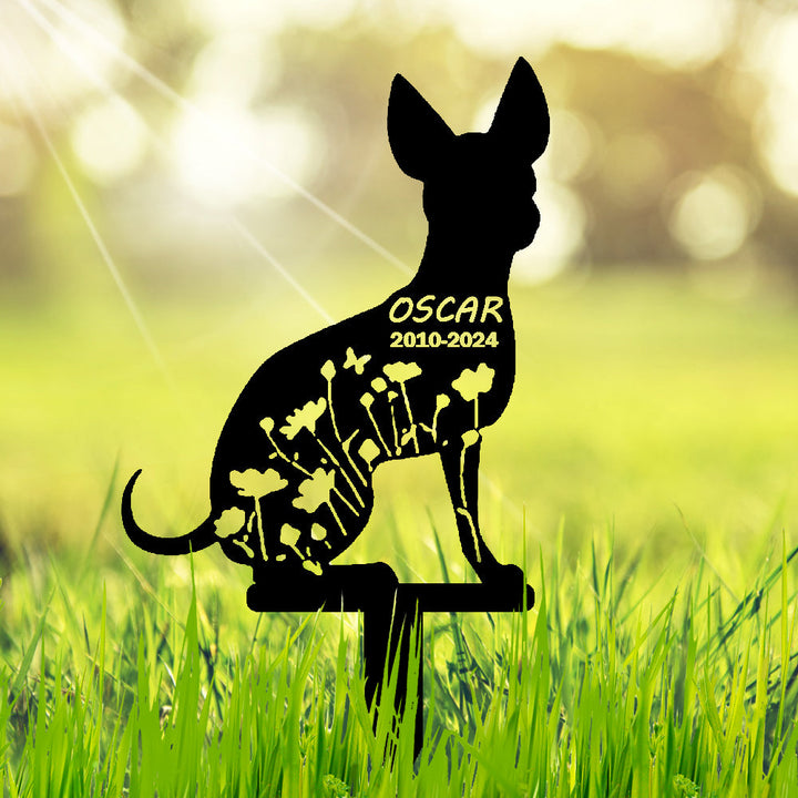 Chihuahua - Memorial em metal, personalizada sob medida