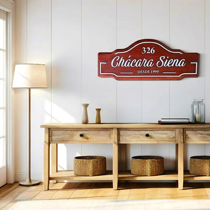 Placa Sobrenome e Endereço