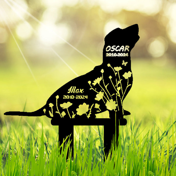 Basset Hound - Memorial em metal, personalizada sob medida