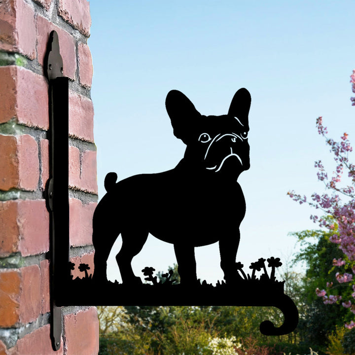 Bulldog Francês - Suporte de Planta em Metal
