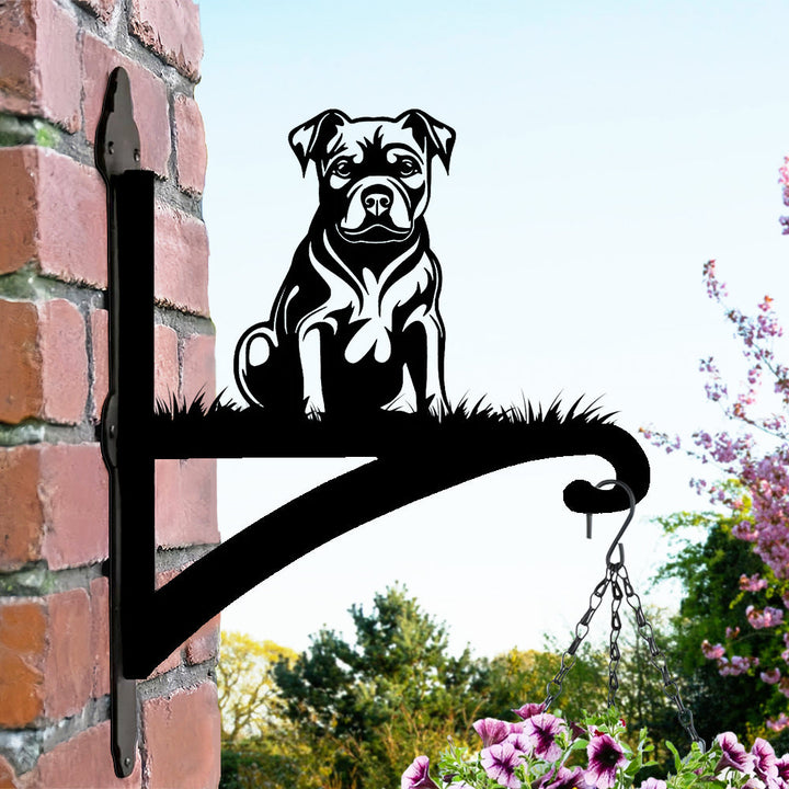 Staffordshire Bull Terrier - Suporte de Planta em Metal
