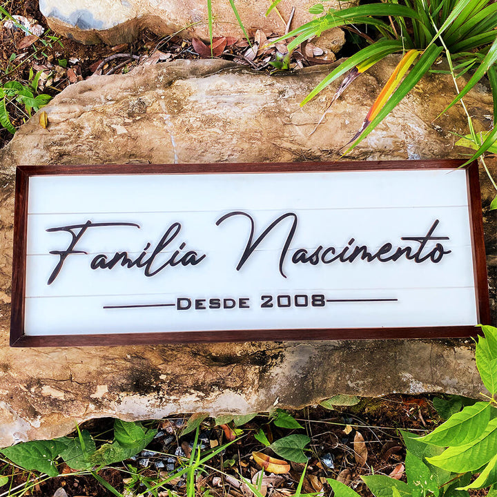 Placa Família com Moldura